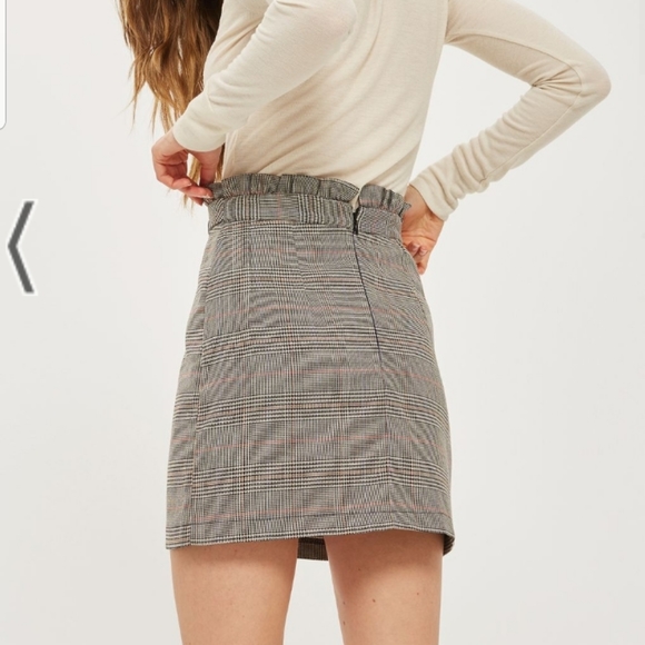 Topshop Checkered Paperbag waist skirt size 6 - Picture 2 of 13